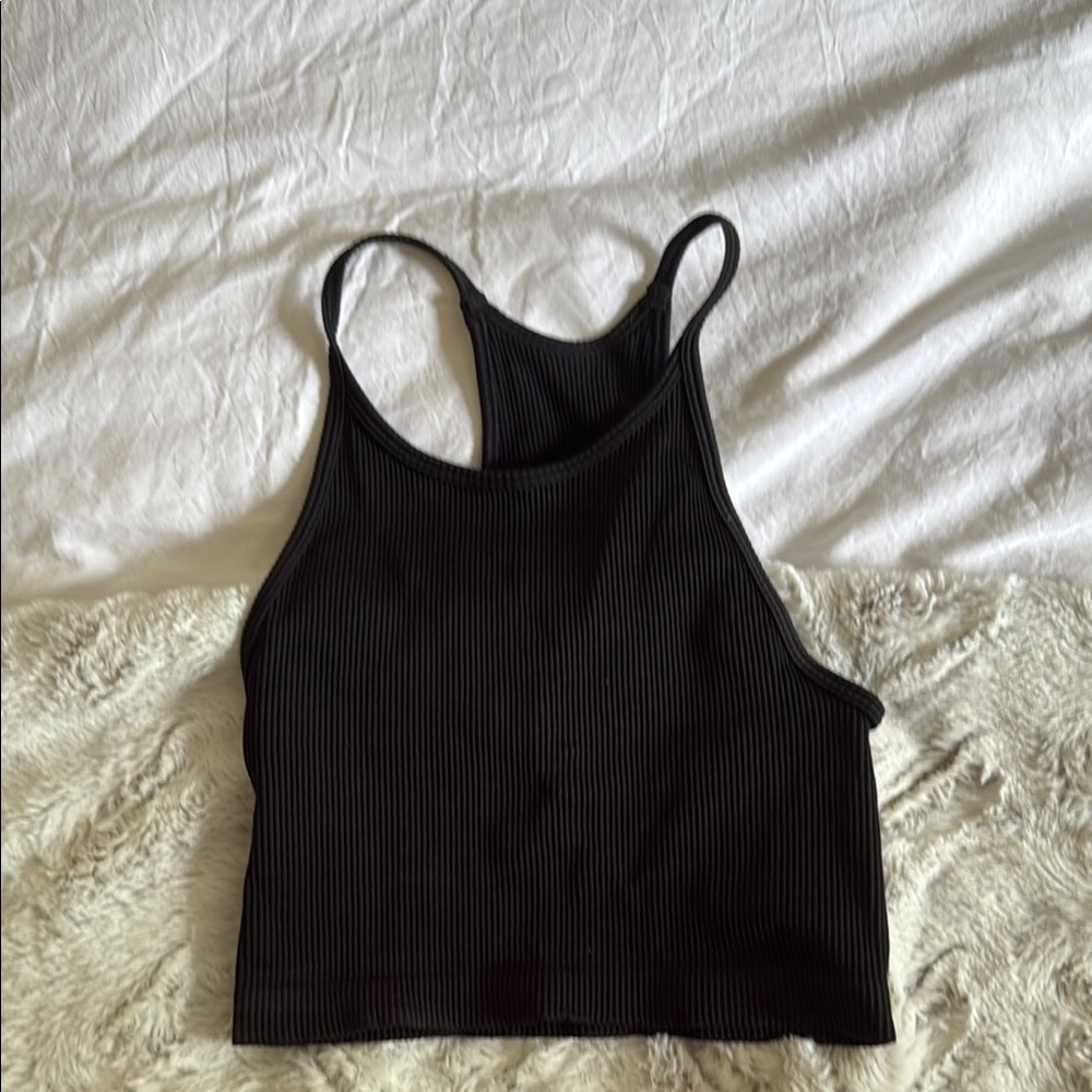Black Ribbed Tank Top from GapFit